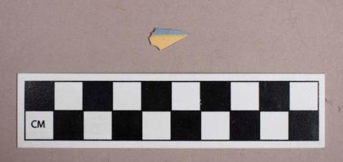 Ceramic, refined earthenware, blue annular painted yellowware body sherd