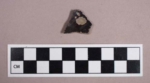 Ceramic, earthenware, black glazed buckley-type body sherd