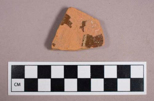 Ceramic, earthenware, brown glazed redware body sherd