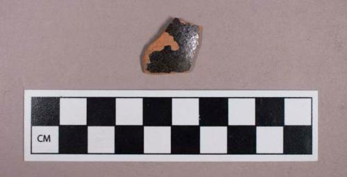 Ceramic, earthenware, black glazed redware body sherd