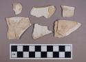 Ceramic, refined earthenware, plain whiteware body and rim sherds