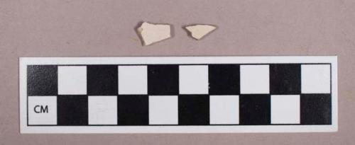 Ceramic, refined earthenware, plain whiteware body sherds