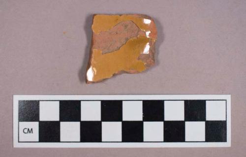 Ceramic, earthenware, brown glazed redware body sherd