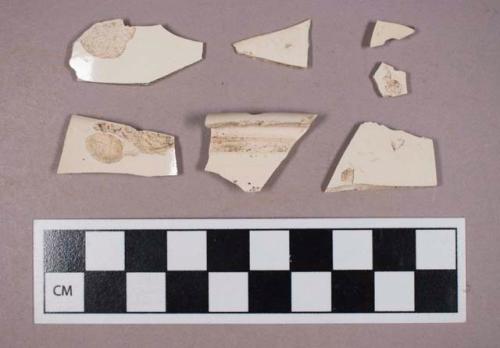 Ceramic, refined earthenware, plain creamware body and rim sherds