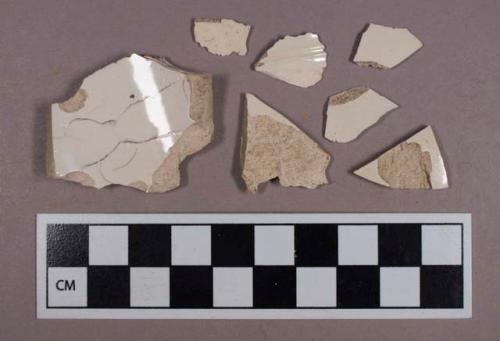 Ceramic, refined earthenware, plain creamware body sherds