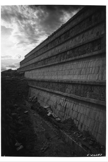 South side of pyramid at the Temple of Warriors