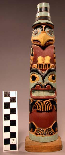 Miniature totem pole (10 1/2" high), eagle