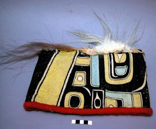 Hat made from part of a chilkat blanket