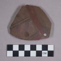 Ceramic base sherd with polychrome designs on exterior