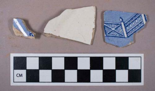 Ceramic, pearlware, blue transferprint, body sherds