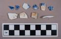 Ceramic, pearlware, blue transferprint, body sherds