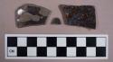 Ceramic, earthenware, black lead glaze, Jackfield-type, body sherds