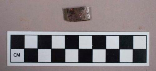 Ceramic, earthenware, Jackfield-type, burned, rim sherd