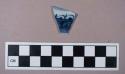 Ceramic, porcelain, handpainted blue decoration, rim sherd