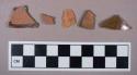 Ceramic, redware, var. lead glazes, body sherds