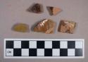 Ceramic, redware, var. lead glaze (brown, black, green), body sherds