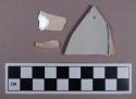 Ceramic, pearlware, base and body sherds; Ceramic, pearlware, green edged ware, rim sherd