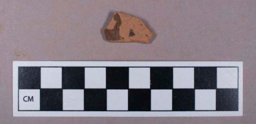 Ceramic, redware, brown lead glaze, body sherd