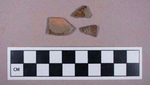 Ceramic, earthenware, manganese mottled lead glazed, body sherds