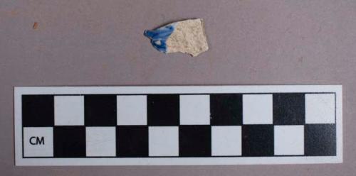 Ceramic, pearlware, blue shell edge, rim sherd