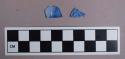 Ceramic, whiteware, blue sponge decorated, body sherd; Ceramic, pearlware, blue transfer print, body sherd