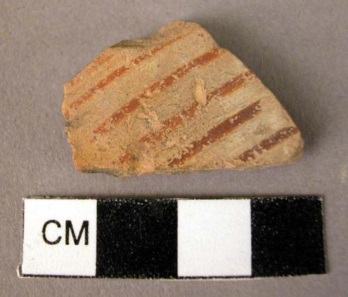 Potsherd - red on white linear pattern (Wace & Thompson, 1912, Type A3#)