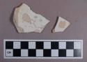 Ceramic, pearlware, body sherd; Ceramic, creamware, base sherd