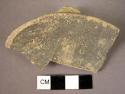 Pottery pyxis cover fragment - crackled black "Urfirnis" glaze slip