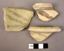 3 pottery rim fragments - matt painted