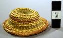 Miniature hat, basketry, woven grass