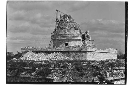 Caracol. Tower. View from Temple of Wall Panels.