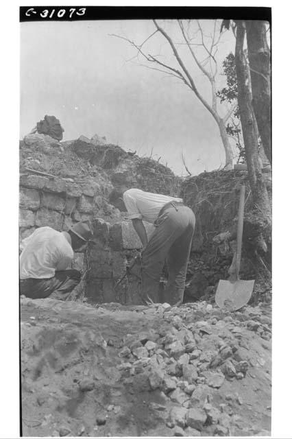 Excavation of upper terrace