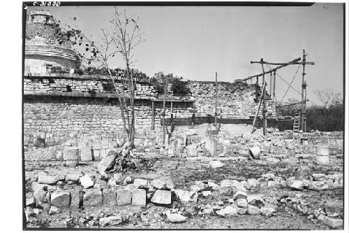 Caracol, repairing southeast corner of lower terrace.