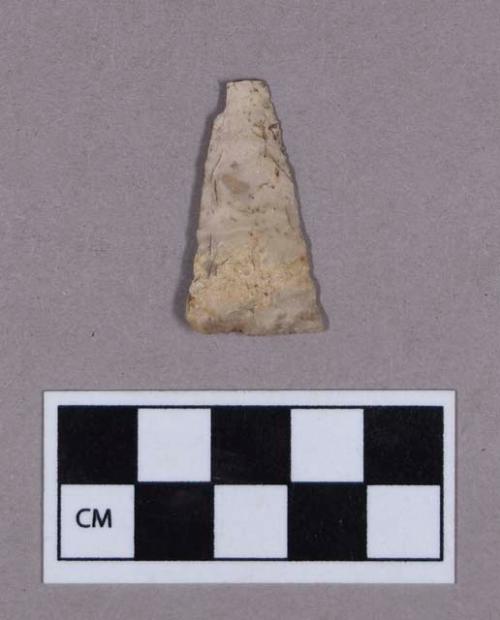Chipped stone, projectile point, triangular, fragmented tip