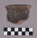 Ceramic, earthenware rim sherd, shell-tempered, undecorated