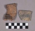 Ceramic, earthenware rim sherds, shell-tempered, incised and punctate