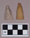 Chipped stone, projectile points, triangular, one with possible basal flaking
