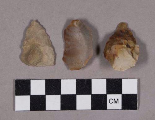 Chipped stone, flake, bifaces, and projectile points