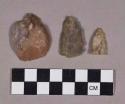 Chipped stone, biface, bifacial fragment, scrapers, and triangular projectile point