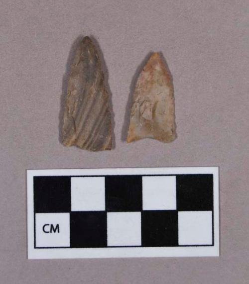 Chipped stone, projectile points, triangular and lanceolate