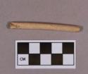 Organic, utilized bone fragment, rod-shaped implement, flattened tip