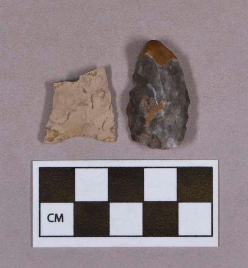 Chipped stone, biface and bifacial fragment