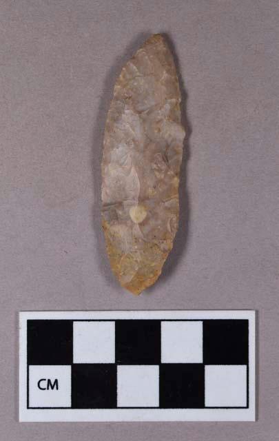 Chipped stone, projectile point, leaf-shaped