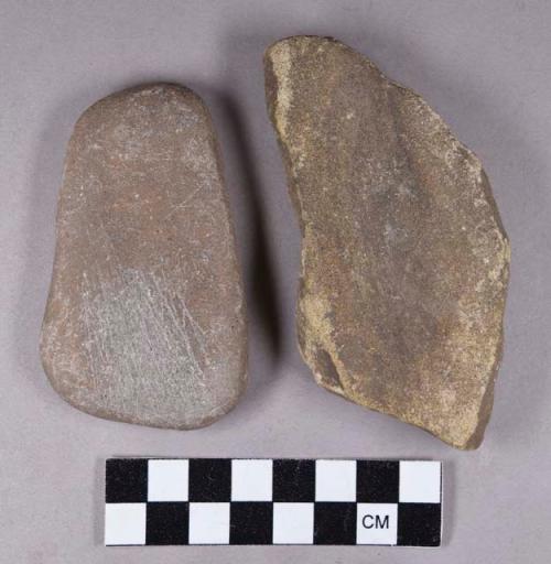 Ground stone, abrading stones, one fragment