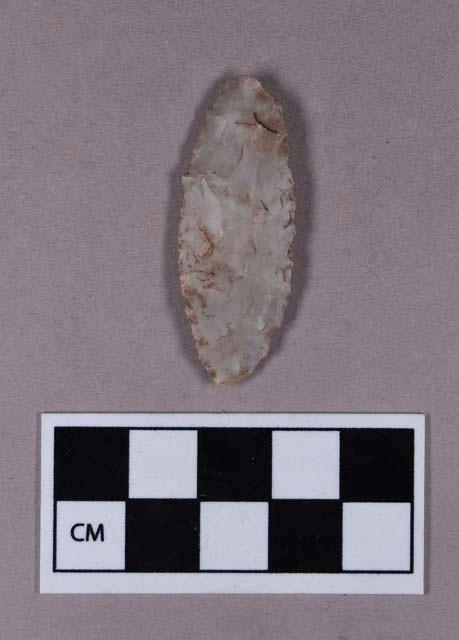 Chipped stone. projectile point, leaf-shaped