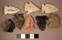 Chipped stone, projectile points, side-notched and corner-notched