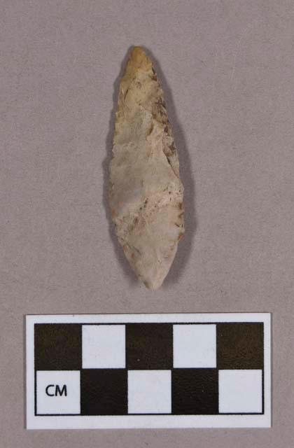 Chipped stone, projectile point, leaf-shaped