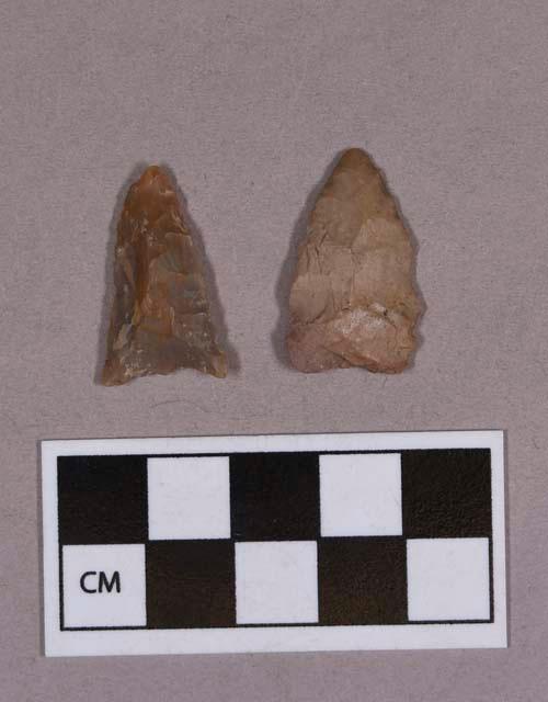 Chipped stone, projectile points, triangular and lanceolate