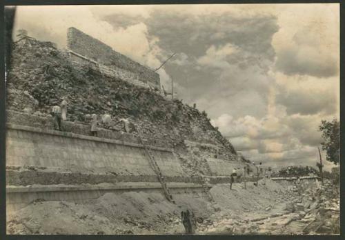 Temple of Warriors, north side, repairing second multiple zone