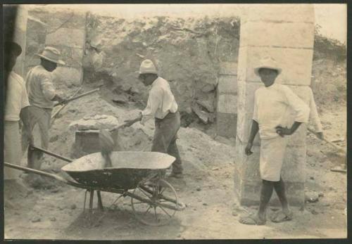 Temple of Warriors, Northwest Colonnade, excavation